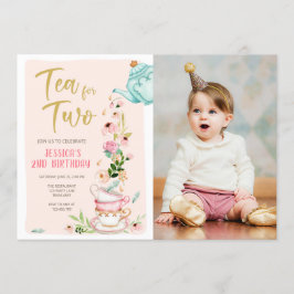 Tee für zwei Geburtstage Einladung Blumenkost Part