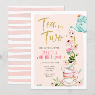 Tee für zwei Geburtstage Einladung Blumenkost Part