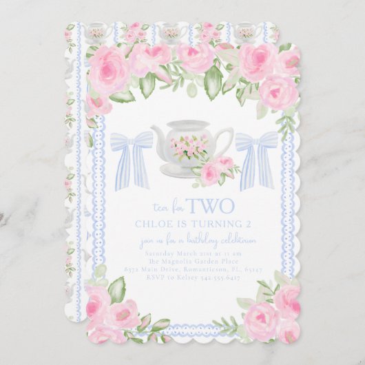 Tee für zwei großtausendjährige Einladung zum Gebu (Vorne/Hinten)