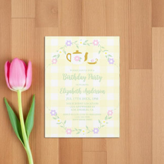 Tee für zwei Mädchen 2. Geburtstag Einladung