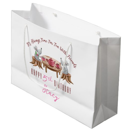 Tee für zwei maßgeschneiderte Geschenkbeutel - gro Große Geschenktüte (Vorderseite Schrägansicht)