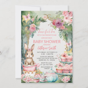 Tee für Zwei mit der Hasen-To-Be-Baby-Party-Einlad Einladung