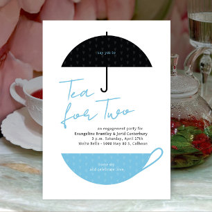 Tee für zwei moderne Baby Blue Tea Party Einladung