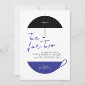 Tee für zwei moderne Blue Tea Party Einladung (Vorderseite)