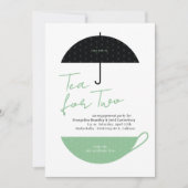 Tee für zwei moderne grüne Tee-Party Einladung (Vorderseite)