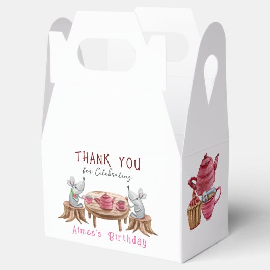 Tee für zwei Papiervorlesungsboxen, Gable 4x2.5x5 Geschenkschachtel (Geöffnet)