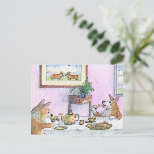 Tee für zwei postkarte (Stehend Vorderseite)