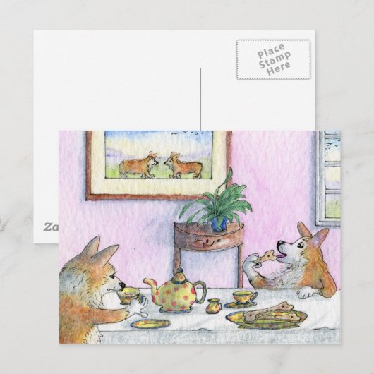 Tee für zwei postkarte (Vorne/Hinten)