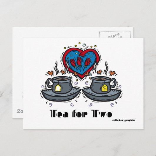 Tee für zwei Postkarten (Vorne/Hinten)