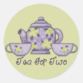 Tee für zwei runder aufkleber