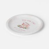 Tee für zwei Teacups Pappteller (Schrägansicht)