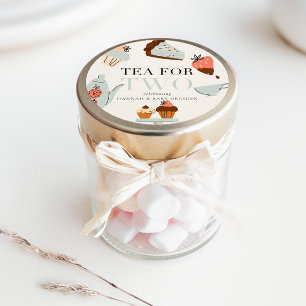 Tee für zwei   Tee-Party-Babydusche Runder Aufkleber