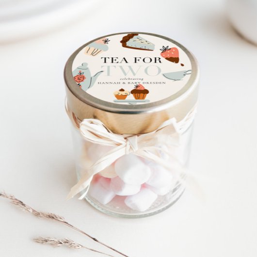 Tee für zwei | Tee-Party-Babydusche Runder Aufkleber