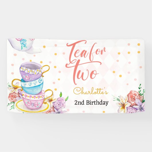 Tee für zwei, Tee zum Geburtstag Banner (Horizontal)