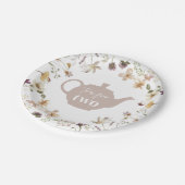 Tee für zwei Teller aus Blumenpapier (Schrägansicht)