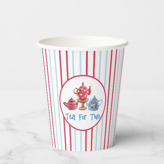 Tee für zwei Tepots 8oz Paper Cup Pappbecher (Rückseite)