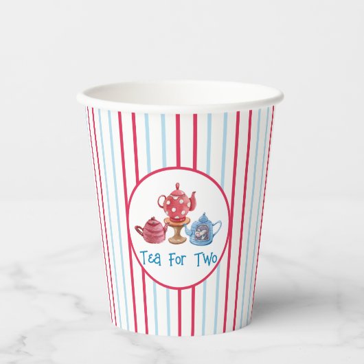 Tee für zwei Tepots 8oz Paper Cup Pappbecher (Vorderseite)