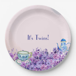 Tee für Zwei-Twin-Baby-Dusche Pappteller