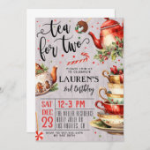 Tee für zwei Weihnachten 2. Geburtstag Einladung (Vorne/Hinten)