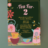 Tee für zwei Whimsical Floral zum zweiten Geburtst Einladung