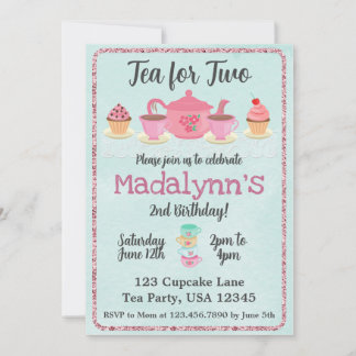 Tee für zwei zweite Einladung zum Geburtstag