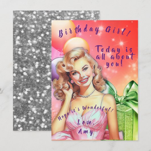 Tee-Geburtstagskarte (Vorne/Hinten)