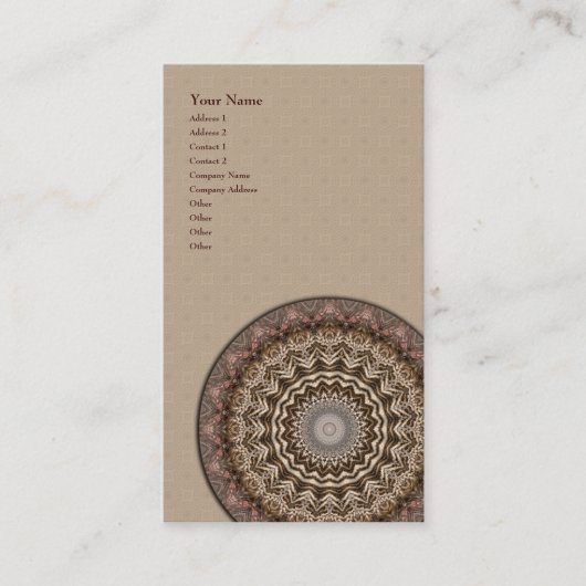 Tee-gefärbtes Mandala • Vertikale Visitenkarte (Vorderseite)