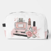 Tee-Girl-Kosmetika in Rosa und Weiß Waschbeutel (Vorderseite)