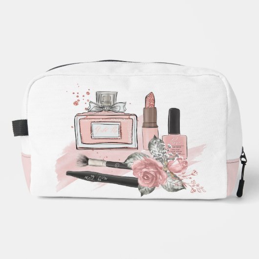 Tee-Girl-Kosmetika in Rosa und Weiß Waschbeutel (Vorderseite)