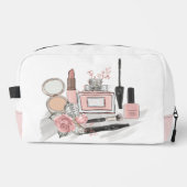 Tee-Girl-Kosmetika in Rosa und Weiß Waschbeutel (Vorderseite)