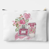 Tee-Girl-Kosmetika in Rosa und Weiß Zubehörtasche (Rückseite)