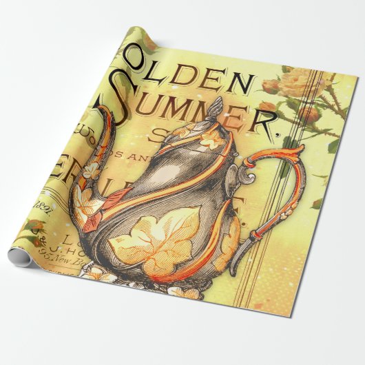 Tee Golden Summer Ephemera Entdeckungsreise Pap Geschenkpapier (Ungerollt)