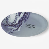 Tee Gray Geburtstagsparty Net & Volleyball Pappteller (Schrägansicht)