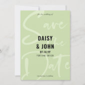 Tee Green Modern Script Typografie Save the Date (Vorderseite)