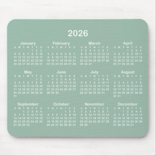 Tee Grün und Weiß Kalender Mousepad