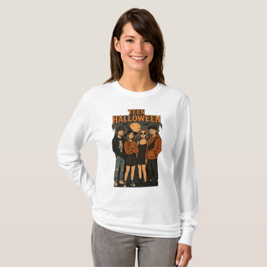 Tee Halloween Night Basic Long Sleeve T - Shirt (Vorne ganz)