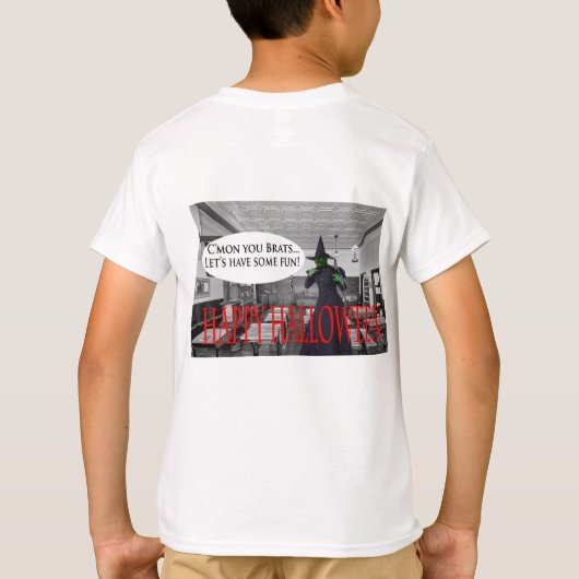 Tee Happy Halloween Hexenkatze (Rückseite)