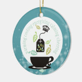 Tee heilt alles Teebag Teekunde Weihnachten Keramik Ornament (Links)