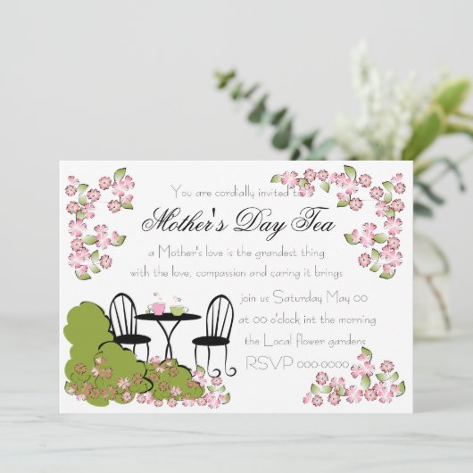 Tee im Garten Einladung (Stehend Vorderseite)