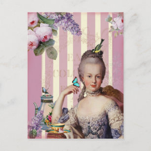 Tee im Petit Trianon – rosa Postkarte