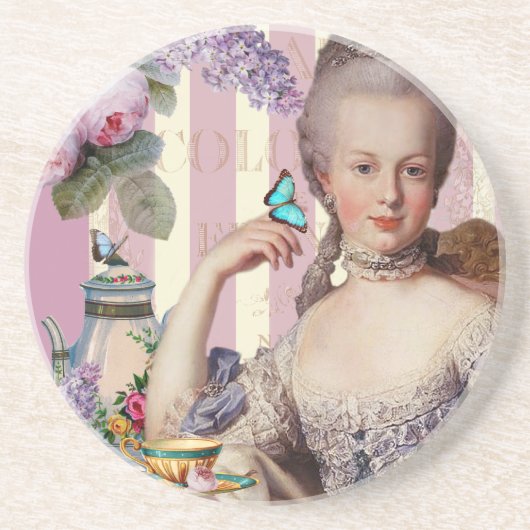 Tee im Petit Trianon – rosa Untersetzer (Vorne)