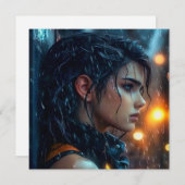 Tee im Regen Feiertagskarte (Vorne/Hinten)