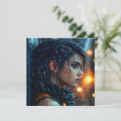 Tee im Regen Feiertagskarte (Stehend Vorderseite)