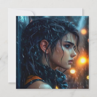 Tee im Regen Feiertagskarte