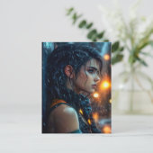 Tee im Regen Postkarte (Stehend Vorderseite)