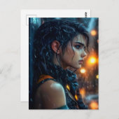 Tee im Regen Postkarte (Vorne/Hinten)