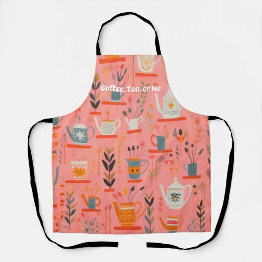 Tee im Wasserfarben oder ich Personalisiert Retro Schürze (Vorderseite)