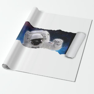 Tee im Weltraum - Begegnung der Astronaut-Alien -  Geschenkpapier