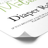 Tee in Aquarellfarben-Matcha-Babydusche-Windeln Poster (Ecke)