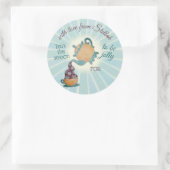 Tee in der Saison, die Teekanne Weihnachten von Runder Aufkleber (Tasche)